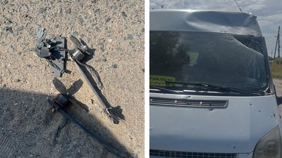Дрон у Золочеві вдарив у машину, яка везла померлого на кладовище