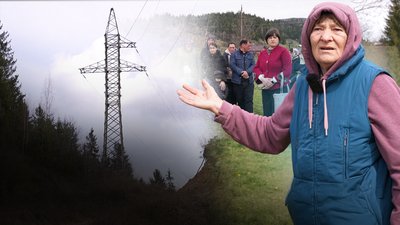 Жителі Верховинщини, лінії електропередачі, гори, Карпати, електроенергія