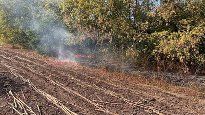 У Полтавському районі через падіння уламків російського БпЛА виникла пожежа