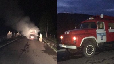 У Дрогобицькому районі загорівся автомобіль, водій отримав опіки