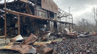Коробочкине, наслідки обстрілів, яблуневий сад Коробочкине, наслідки обстрілів, яблуневий сад