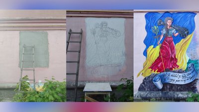 Леся Українка з джавеліном: художник з Житомирщини створив патріотичний мурал Леся Українка з джавеліном: художник з Житомирщини створив патріотичний мурал
