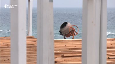 будівництво на пляжі в Аркадії в Одесі будівництво на пляжі в Аркадії в Одесі