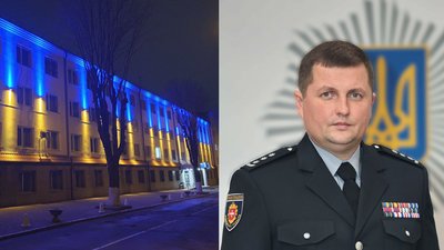 У Рівному підсвітили будівлю обласної поліції. Начальник пояснив ідею