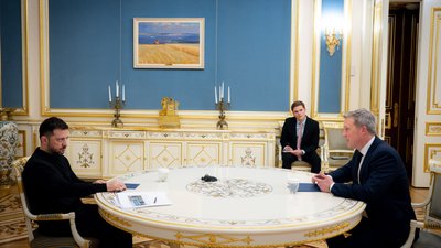 Президент України Володимир Зеленський, міністр Сухопутних військ США Деніел Дрісколл