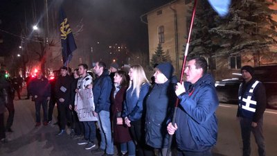 Франківські нацгвардійці на протесті вимагають взяти під варту радника секретаря РНБО