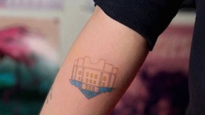 Тату у вигляді Тернопільського замку Тату у вигляді Тернопільського замку