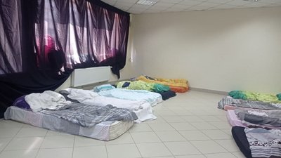 У церкві облаштували для переселенців місця для ночівлі У церкві облаштували для переселенців місця для ночівлі