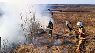 У селі Новошин на Івано-Франківщині під час пожежі сухостою отримав опіки місцевий житель