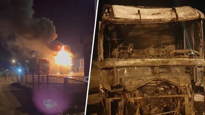 Пожежа в пункті пропуску на кордоні з РФ під Харковом: водій вантажівки отримав опіки