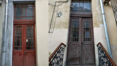 У центрі Львова відреставрували двері-близнюки У центрі Львова відреставрували двері-близнюки