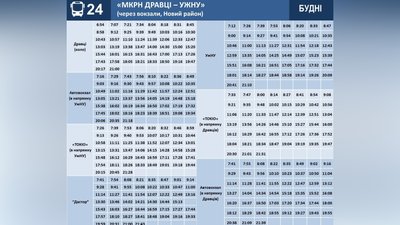 В Ужгороді автобуси №18 та 24 змінюють графік руху В Ужгороді автобуси №18 та 24 змінюють графік руху