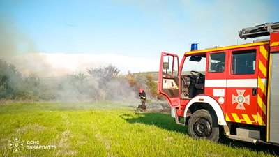 На Закарпатті за останню добу ліквідували 13 загорянь сухої трави