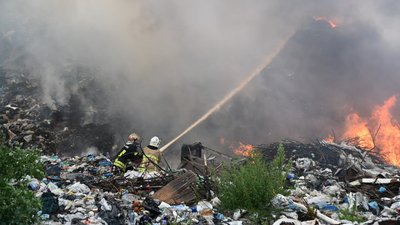 Пожежа на сміттєзвалищі в Бармаках Пожежа на сміттєзвалищі в Бармаках
