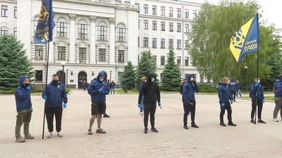 У Дніпрі на акції протесту представники «Нацкорпусу» вимагали звільнення Андрія Єрмака У Дніпрі на акції протесту представники «Нацкорпусу» вимагали звільнення Андрія Єрмака