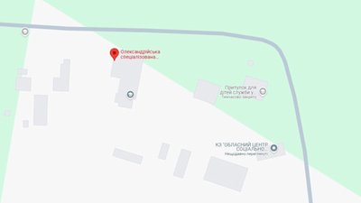 Карта закладів у селі Олександрія