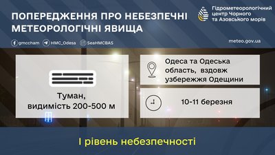 В Одесі та області оголосили штормове попередження: очікується туман В Одесі та області оголосили штормове попередження: очікується туман