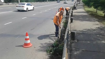 На Інгульському мосту в Миколаєві влаштували прибирання
