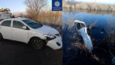 Під час ДТП на об’їзній дорозі Одеси автівка впала в озеро