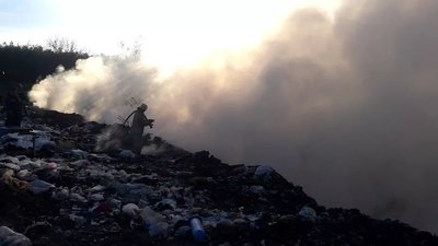 Пожежа на сміттєзвалищі в Шишаках Пожежа на сміттєзвалищі в Шишаках