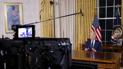 Президент Джо Байден виступає 19 жовтня 2023 р. з промовою про війну в Ізраїлі та Україні