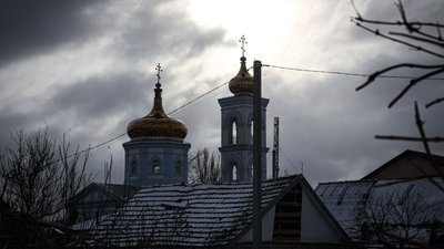 Херсон, храм, небо, зима