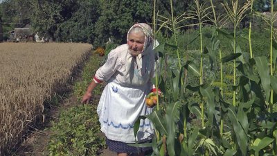 82-річна бабуся з Волині пече хліб на черені для військових