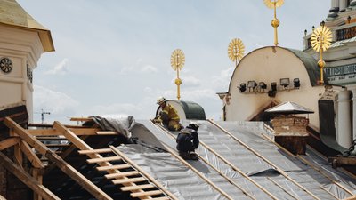 Успенський собор, аварійне накриття покрівлі