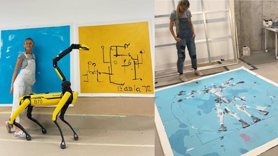 Польська художниця намалювала серію картин спільно з робособакою Boston Dynamics Польська художниця намалювала серію картин спільно з робособакою Boston Dynamics