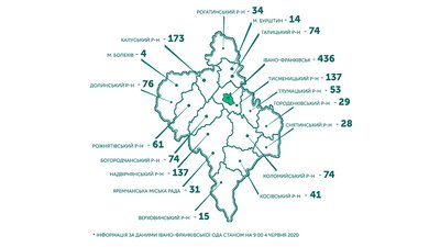COVID-19 на Прикарпатті: географія хворих 4 червня