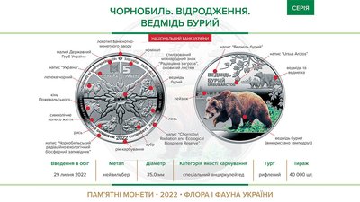 "Ведмідь бурий": Нацбанк ввів у обіг нову пам'ятну монету