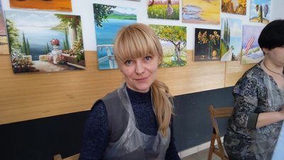Картину "Рускій воєнного карабль іді..." малювали тернополяни під час арттерапії Картину "Рускій воєнного карабль іді..." малювали тернополяни під час арттерапії