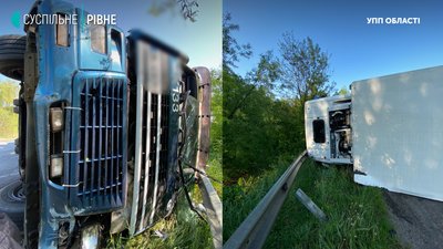Рівненщина: на Київ – Чоп перекинулась вантажівка Рівненщина: на Київ – Чоп перекинулась вантажівка
