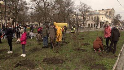 Школярі Херсона висадили 100 троянд у міському парку