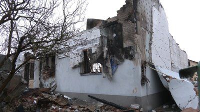 Зруйнована будівля музею Шухевича, 4 січня 2024. Зруйнована будівля музею Шухевича, 4 січня 2024.