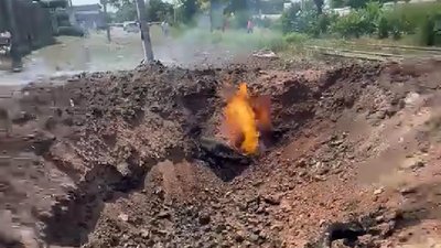 Пошкоджений газопровід високого тиску