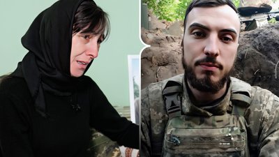 Колаж: з ліва - Євгенія Терен, з права - загиблий військовослужбовець Іван Терен