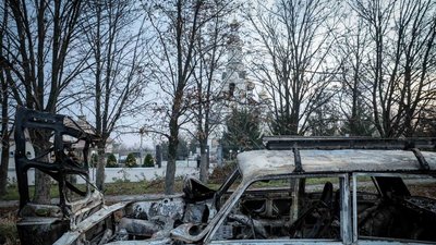 Згоріле авто у Костянтинівці Донецької області