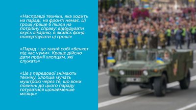 "За" чи "Проти" параду: 100 військовослужбовців в опитуванні Суспільного "За" чи "Проти" параду: 100 військовослужбовців в опитуванні Суспільного