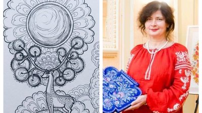 «Щоб знімати напругу під час війни». Майстриня петриківського розпису створила розмальовки-антистрес
