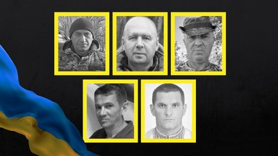 На Чернігівщині в останню путь провели п'ятьох військових ЗСУ, що полягли в боях