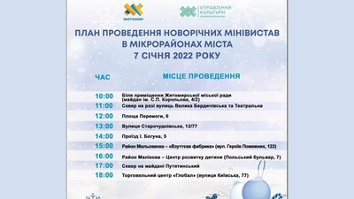 У центрі Житомира на Різдво працюватиме жива фотозона, а у мікрорайонах містах покажуть мінівистави У центрі Житомира на Різдво працюватиме жива фотозона, а у мікрорайонах містах покажуть мінівистави
