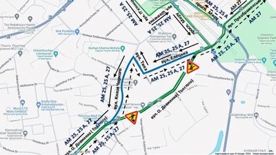 У Чернігові тимчасово змінили рух автобусних маршрутів 25/25А та 27 У Чернігові тимчасово змінили рух автобусних маршрутів 25/25А та 27