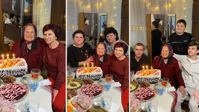 Надія Прідьма з родиною. Надія Прідьма з родиною.