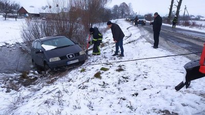 На Волині через слизьку дорогу авто з батьком та чотирма дітьми потрапило у кювет На Волині через слизьку дорогу авто з батьком та чотирма дітьми потрапило у кювет