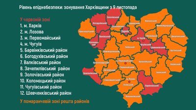 На Харківщині побільшає червоних зон — рішення державної комісії На Харківщині побільшає червоних зон — рішення державної комісії