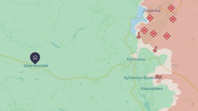 Відcтань від Шевченкового до лінії розмежування на мапі Deep State
