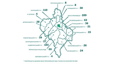 COVID-19 на Прикарпатті: георгафія хворих COVID-19 на Прикарпатті: георгафія хворих