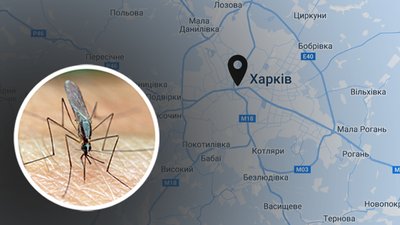 Мапа Харківська область, Малярійний комар
