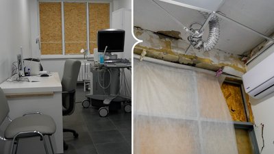 Пошкоджений через атаку РФ приватний медичний центр в Одесі